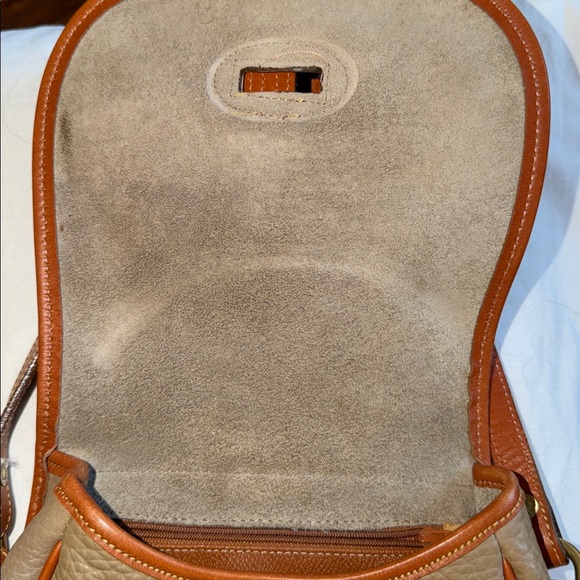 Dooney & Bourke All Weather Leather Crossbody Bag Tan Brown Pebbled AWL Vintage - Picture 5 of 13
